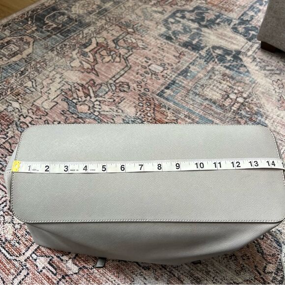 Michael Kors Jet Set Travel Saffiano Leather Top-Zip Tote Bag Gray - Picture 9 of 16